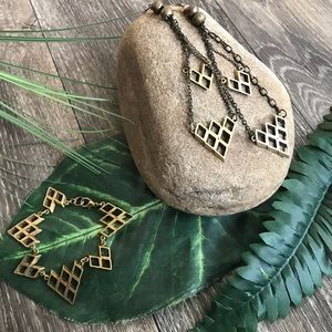 Geometric Bracelet & Earring Set